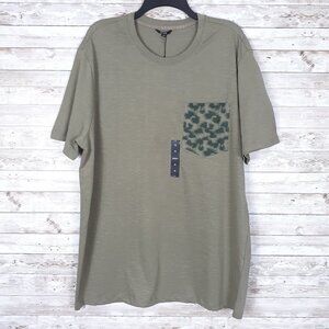 DKNY Mens Shirt XL Short Sleeved Tee Green 23A